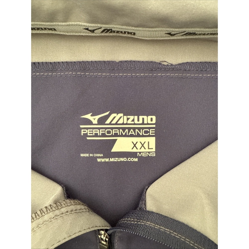 Mizuno Men's Pullover 1/4 Zip‎ Short Sleeve Blue Gray Patriots Top  Size 2XL - Picture 3 of 5